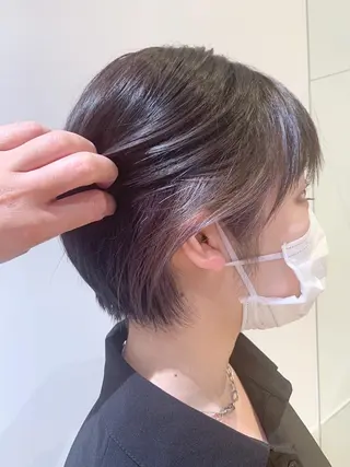 ショート カラー 透明感カラー ボブ/ 直感カラー診断のヘアスタイル