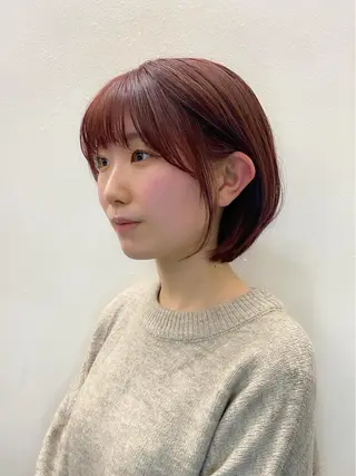 ショート カラー 似合わせレイヤー/ ケアパーマ/高倉のヘアスタイル
