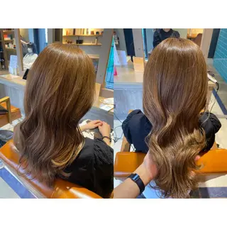 カラー 🩵盛れる顔周り/ 艶カラーemi🩵のヘアスタイル