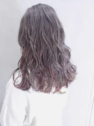 セミロング カラー ヘアアレンジ lani ブリーチ /ダブルカラーのヘアスタイル