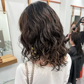 ミディアム パーマ レイヤーカット/ボブ /春日井🍏鵜飼元喜のヘアスタイル