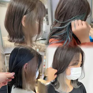 ミディアム カラー 美髪矯正×レイヤー 松田空優哉のヘアスタイル