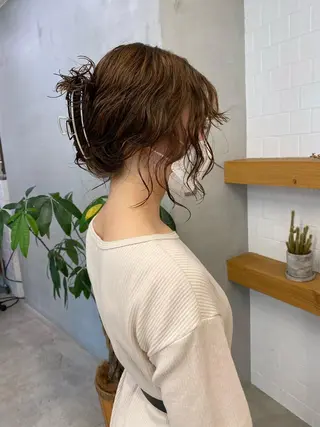 セミロング カラー パーマ 、 、のヘアスタイル