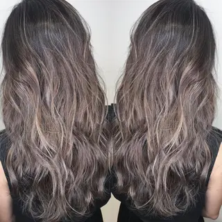 セミロング カラー 髪質改善カラー韓国風 レイヤーtudaのヘアスタイル