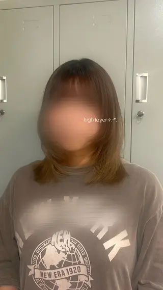 ミディアム 🩷透明感カラー 🩷レイヤー･ボブのヘアスタイル