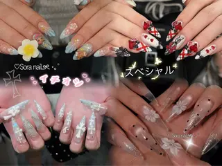 ネイル Sora nail 長さ出し専門店のネイルデザイン