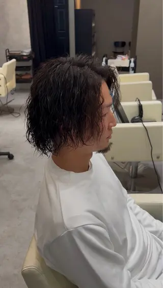 ミディアム パーマ メンズ メンズサロン リョウタのヘアスタイル
