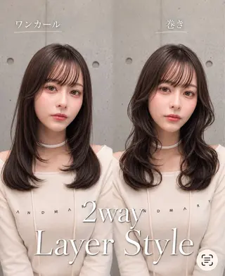 セミロング カラー ヘアアレンジ 🌫️大人韓国ヘア 🌫️naoyaのヘアスタイル
