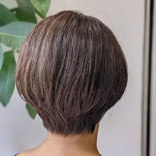 ショート カラー 髪質改善＆白髪ぼかし カラー♡店長みやけ♡のヘアスタイル