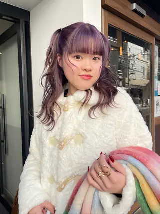 カラー パーマ スミレ /コーンロウ /メンズ/ヘアセットのマツエク・マツパデザイン