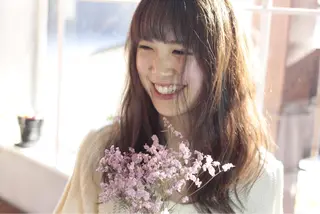 セミロング ロング カラー 松田 由貴のヘアスタイル
