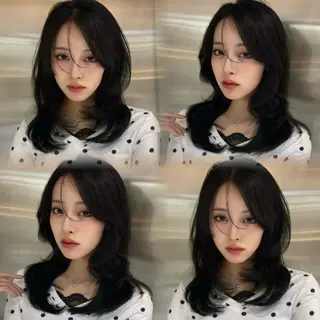 セミロング カラー ヘアアレンジ 韓国ヘア/ロー レイヤー/Rumiのヘアスタイル