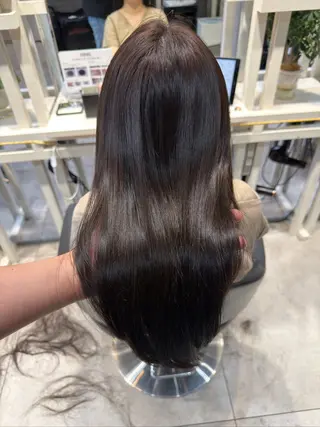 セミロング 恵比寿韓国レイヤー× 艶透明感カラー大場のヘアスタイル