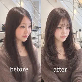 セミロング レイヤーカット /朝尾愛花のヘアスタイル