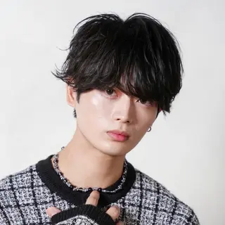 ショート カラー パーマ メンズ 🔥メンズ極🔥韓国 シャドウ/波巻き柿崎のヘアスタイル
