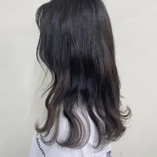 セミロング カラー エクステ ハイトーン 💭黒崎ハルカのヘアスタイル
