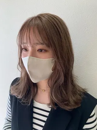 セミロング カラー hubhair レイヤー/透明感のヘアスタイル
