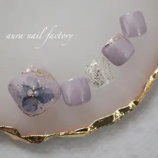 ショート カラー ネイル 赤羽 aura 深爪矯正 自爪育成のネイルデザイン