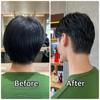 ショート カラー パーマ メンズ メンズ💈毛流れパー マ✨メンズカット吉田のヘアスタイル