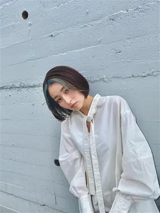 セミロング カラー レイヤーカット 赤み消し　店長/大和のヘアスタイル