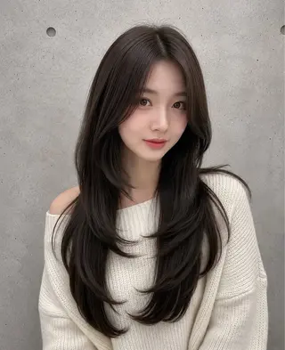 セミロング カラー ヘアアレンジ 🌫️大人韓国ヘア 🌫️naoyaのヘアスタイル