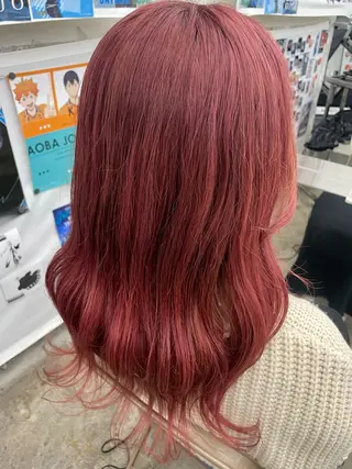 ミディアム カラー インナーカラー 推し ブリーチ  髪質改善のヘアスタイル