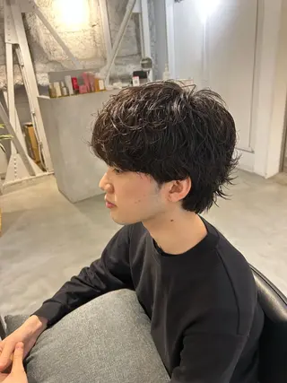 ショート パーマ メンズ メンズ清潔感のプロ 💈メンズパーマ藤田のヘアスタイル