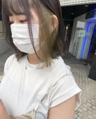 ミディアム メンズパーマ/ ハイトーン/タニザキのヘアスタイル