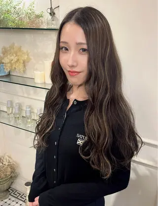 ロング カラー 美咲🤎 /艶カラー /ハイライトカラーのヘアスタイル