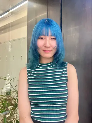 ミディアム カラー ブリーチ&髪質改善 TAIGAのヘアスタイル