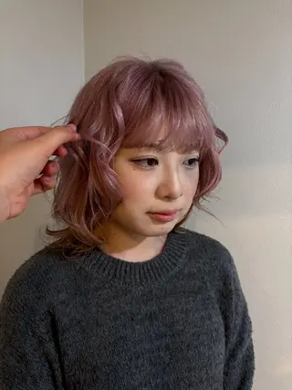 ミディアム カラー ヘアアレンジ mitsuki ブリーチモデルのヘアスタイル