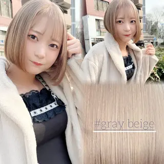 ショート カラー 癖毛救済✂️ボブ /髪質改善ストレートのヘアスタイル