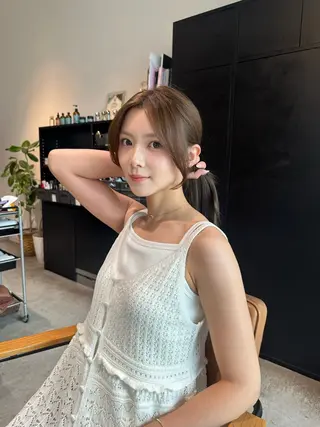 ロング カラー 韓国レイヤーカット 透明感カラー冨田那樹のヘアスタイル