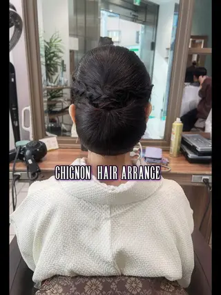 ヘアアレンジ リノ🖤うる艶 縮毛矯正🖤🇰🇷のヘアスタイル