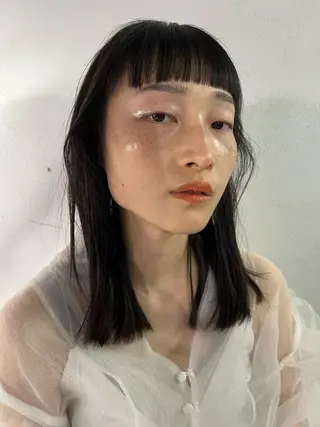 ミディアム カラー パーマ ヘアアレンジ くびれレイヤー/艶 カラー　MADOKAのヘアスタイル