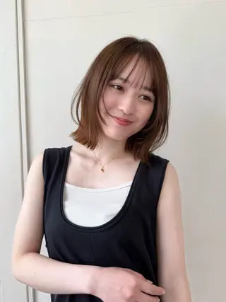 ミディアム カラー やました もえかのヘアスタイル
