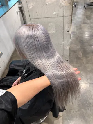ロング カラー 🧸ハイトーン/ミル クティー🧸のヘアスタイル