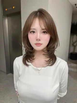 ミディアム 天神美容室🎀 Ayunaのヘアスタイル