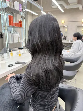 ロング カラー パーマ ヘアアレンジ メンズ キッズ 上品＆韓国風 🥀海心🥀のヘアスタイル