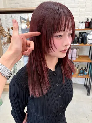 ミディアム カラー ユナイテッド ビューティー西金沢のヘアスタイル