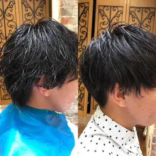 ショート パーマ メンズ Soleria 田中慎一のヘアスタイル