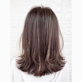 ミディアム カラー 髪質改善特化KIZU /ブリーチ縮毛矯正のヘアスタイル