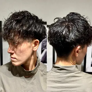ミディアム パーマ LAVIE barberのヘアスタイル
