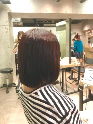 ミディアム カラー ヘアアレンジ 🎀縮毛矯正.暗髪 .艶髪🩶ちひろのヘアスタイル