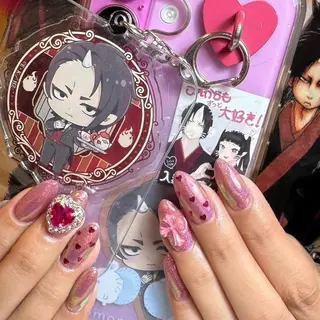 ネイル 渋谷／チップ長さ出し 👑アプレgel-xのネイルデザイン