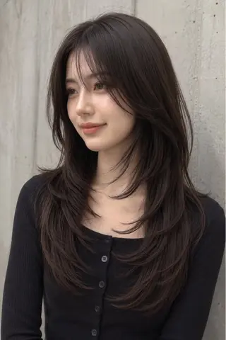 ロング カラー 西野 美桜のヘアスタイル