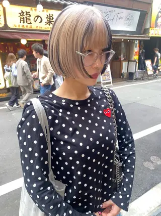ショート カラー 心斎橋/デザインカラ ー/海外風/ナツミのヘアスタイル