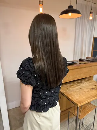 ロング カラー 縮毛矯正ボブ&顔まわ レイヤー♡TOMOEのヘアスタイル