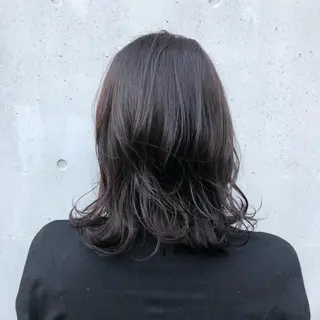 ミディアム カラー 酸性縮毛矯正🧴韓国 レイヤー/髪質改善のヘアスタイル
