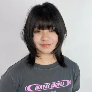 ミディアム 渋谷レイヤーカット❌ 縮毛矯正専門/武田涼のヘアスタイル
